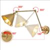 f3055bef-4c32-4648-a9b1-0ad2e72e9c52.jpg Brass & Black Swing Arm Wall Light, Integrated Airdrop Design