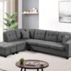 Left Fabric Sofa With Ottoman