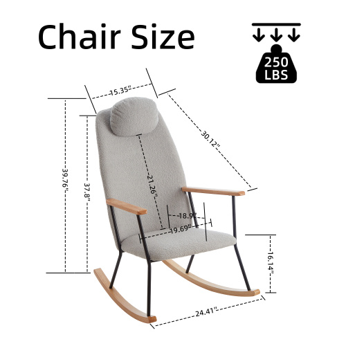 Modern Upholstered Rocking Chair – Comfy Side Chair for Any Room