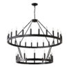 Large Farmhouse Chandelier – 2-Tier, 36-Light, Adjustable Height