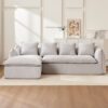 Oversized L-Shape 3-Seater Sofa with Chaise - Deep Seat Sleeper Sectional (Left-Facing)