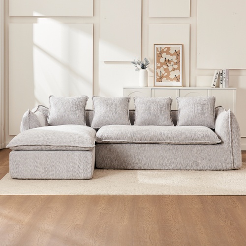 Oversized L-Shape 3-Seater Sofa with Chaise - Deep Seat Sleeper Sectional (Left-Facing)