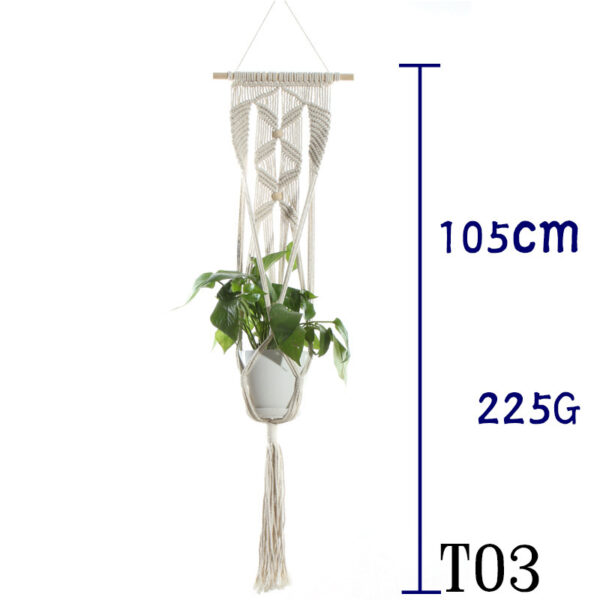 2416963803206.jpg Beige Cotton Rope Plant Hanger – Indoor Hanging Basket for Flower Pots