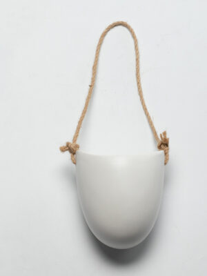 Wall-Mounted Ceramic Flower Pot – Half-Wall Design for Balcony Plants (No Drilling)