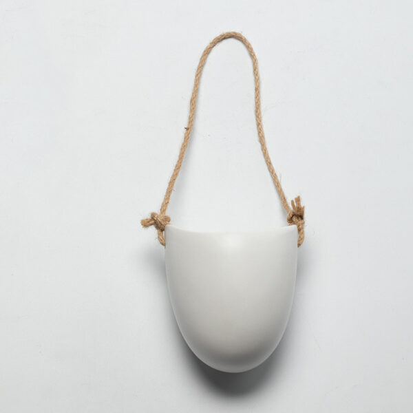 Wall-Mounted Ceramic Flower Pot – Half-Wall Design for Balcony Plants (No Drilling)