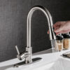 Pull-Out Kitchen Sink Faucet – Hot & Cold Brushed Copper Design