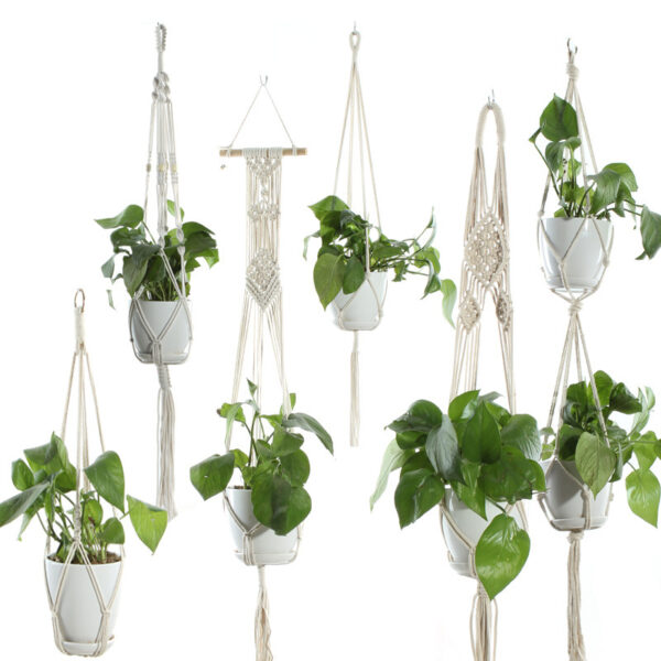 6587b9c6-bcc5-4e2d-8f07-880fb32cd2cf.jpg Beige Cotton Rope Plant Hanger – Indoor Hanging Basket for Flower Pots
