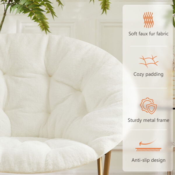Comfortable Disc Chairs Faux Fur Furniture  For Bedroom & Living Room