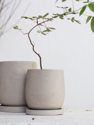 Round cement flower pot