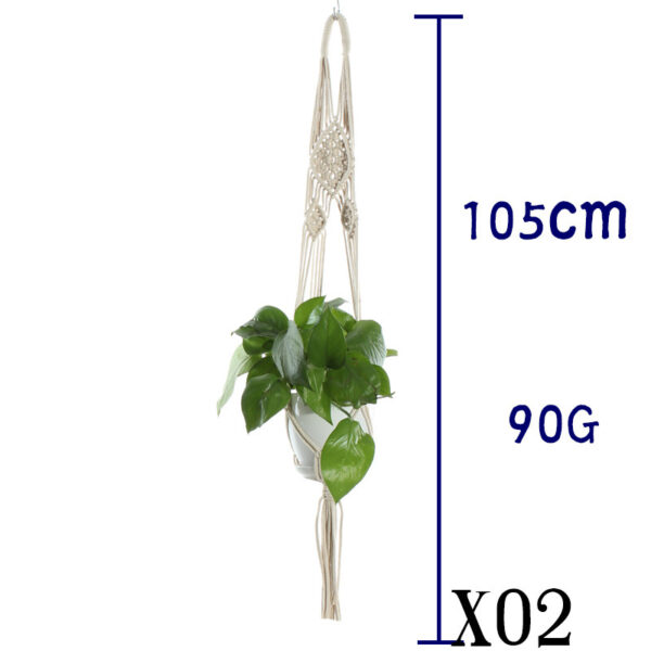 787835515082.jpg Beige Cotton Rope Plant Hanger – Indoor Hanging Basket for Flower Pots