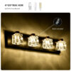 86e60083-5cbf-4deb-90ee-e5b2e17eddaa.jpg Vintage 4-Light Wall Fixture – Black & Gold Vanity Light with Crystal Glass Shades