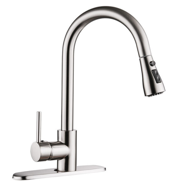 Pull-Out Kitchen Sink Faucet – Hot & Cold Brushed Copper Design