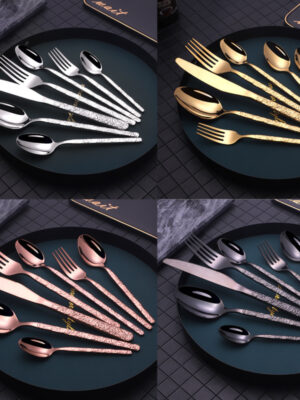 Embossed Handle Steak Cutlery – Premium Western-Style Utensil Set