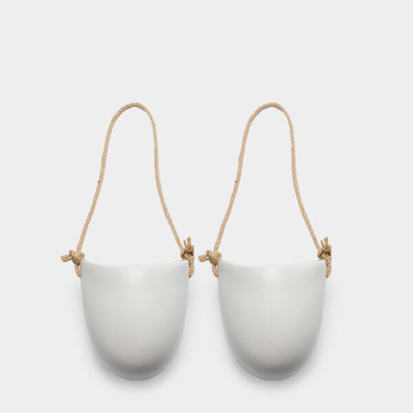 Wall-Mounted Ceramic Flower Pot – Half-Wall Design for Balcony Plants (No Drilling)