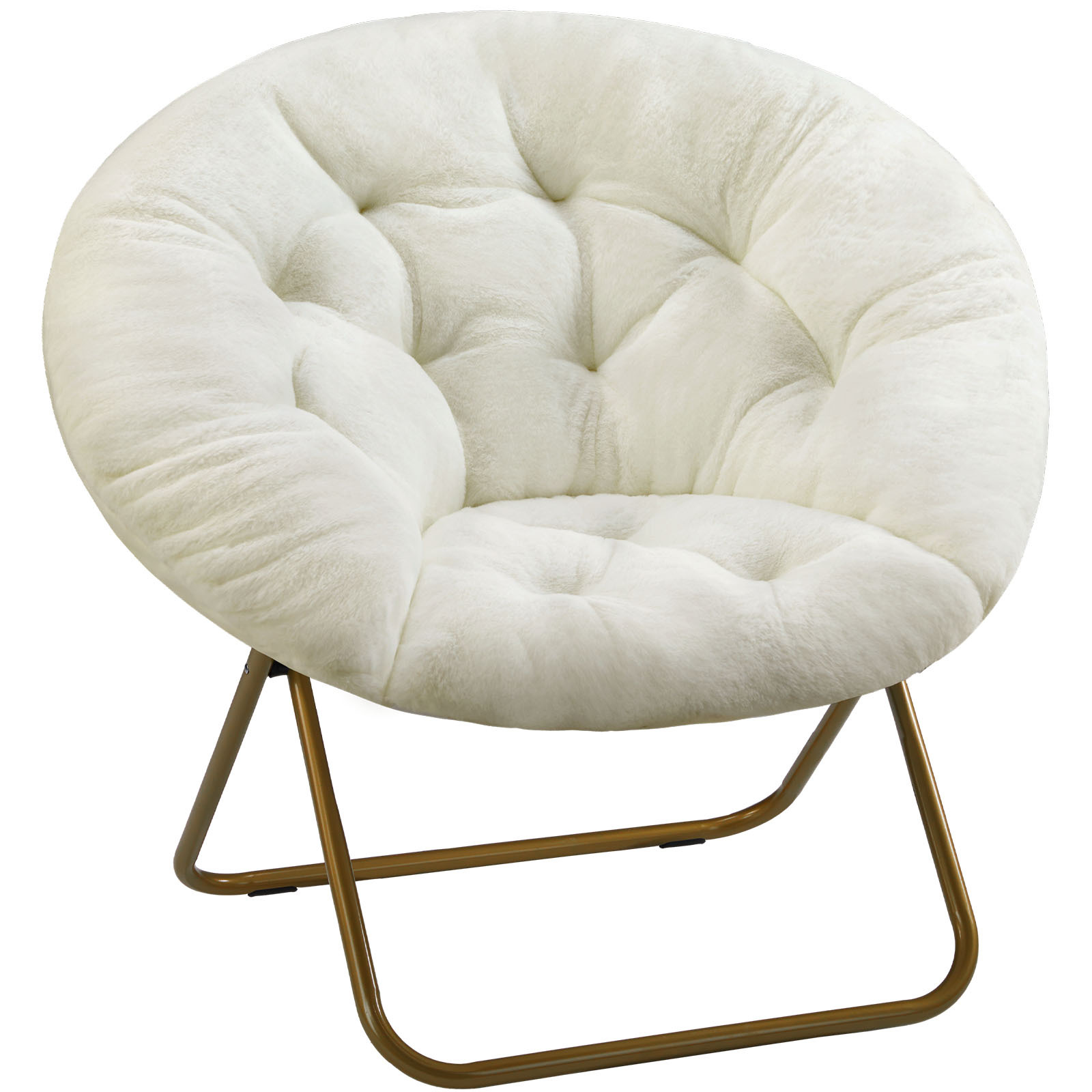 Cozy Faux Fur Disc Chair for Bedroom & Living Room