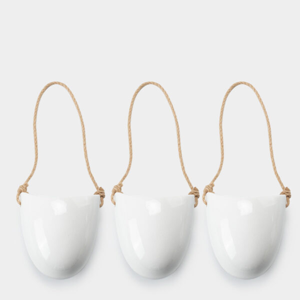 Wall-Mounted Ceramic Flower Pot – Half-Wall Design for Balcony Plants (No Drilling)