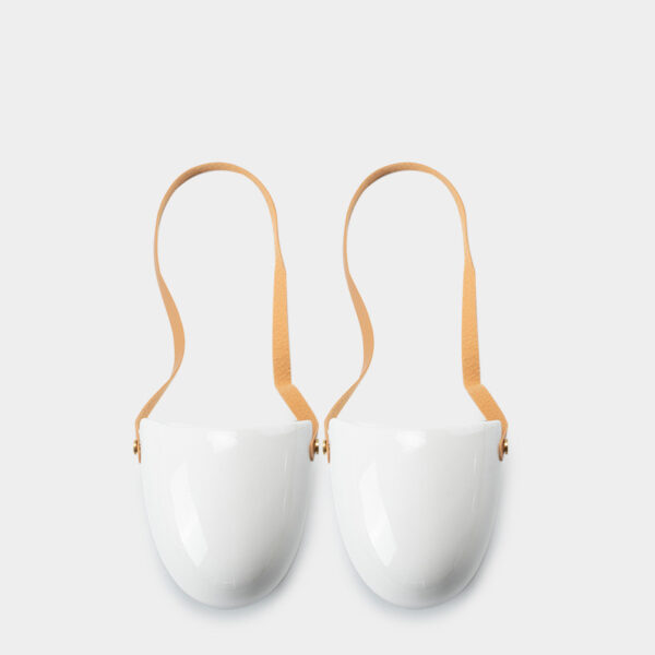 Wall-Mounted Ceramic Flower Pot – Half-Wall Design for Balcony Plants (No Drilling)