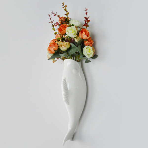 1618370067305.jpg 3D Ceramic Goldfish Wall Vase – Modern Restaurant Decor