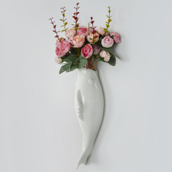 1618370067399.jpg 3D Ceramic Goldfish Wall Vase – Modern Restaurant Decor