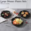 11-Inch Black Ceramic Hammered Plate Set – 6 Pieces