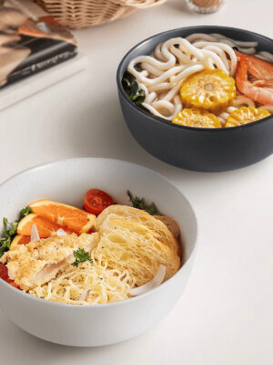 27oz Ceramic Kitchen Bowl Set of 4 – Microwave & Oven Safe