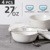 27oz Ceramic Kitchen Bowl Set of 4 – Microwave & Oven Safe