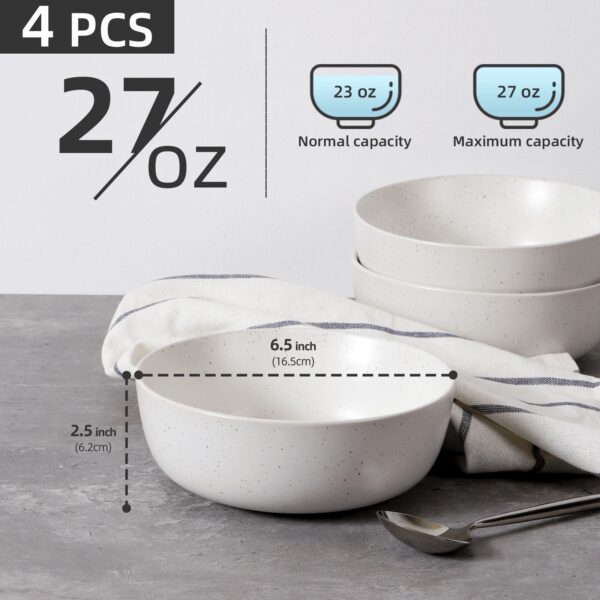 27oz Ceramic Kitchen Bowl Set of 4 – Microwave & Oven Safe