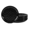 11-Inch Black Ceramic Hammered Plate Set – 6 Pieces