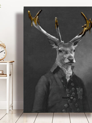 Black Wildlife Canvas Poster – Modern Living Room Wall Decor