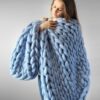 Hand-Woven Woolen Chenille Blanket – Soft Cozy Home Throw