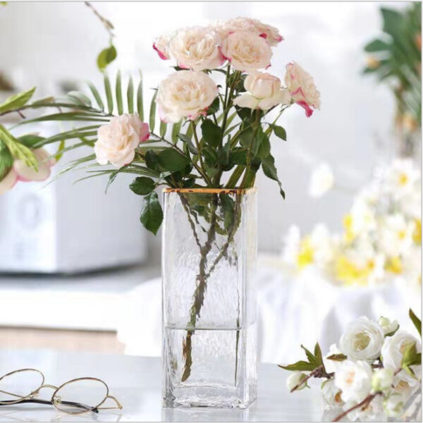 10d6e166-1c78-478d-b4b6-e3c17464af2b.jpg Transparent Gold-Painted Glass Vase – Home & Wedding Decoration