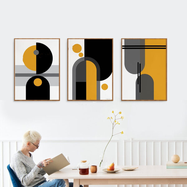 Mid-Century Modern Abstract Wall Print – Living Room Home Decor