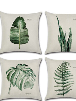 Elegant Flax Leaf Pillow – Decorative Throw Cushion