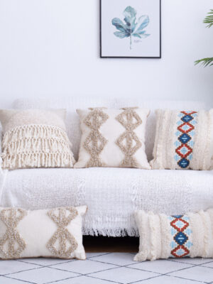 Tufted Moroccan Fringed Pillowcase – Decorative Waist Cushion Cover