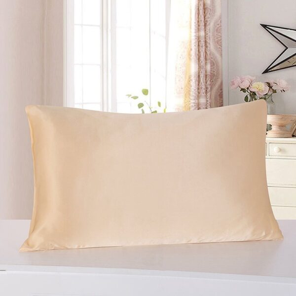 2030847358336.jpg Satin Ice Silk Pillowcase – Solid Color Smooth Single Pillow Cover