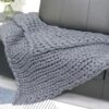 Hand-Woven Woolen Chenille Blanket – Soft Cozy Home Throw