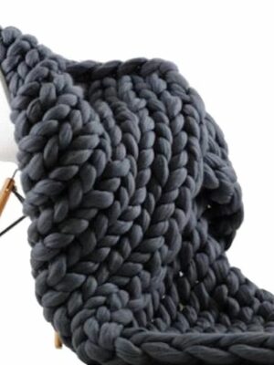 Hand-Woven Woolen Chenille Blanket – Soft Cozy Home Throw