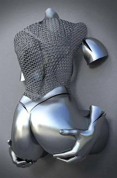 Romantic Abstract Metal Statue Canvas Poster – Home Wall Decor