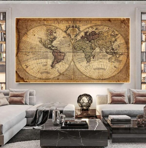 Earth Canvas Painting – Modern Living Room Wall Poster Decor
