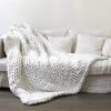 Hand-Woven Woolen Chenille Blanket – Soft Cozy Home Throw