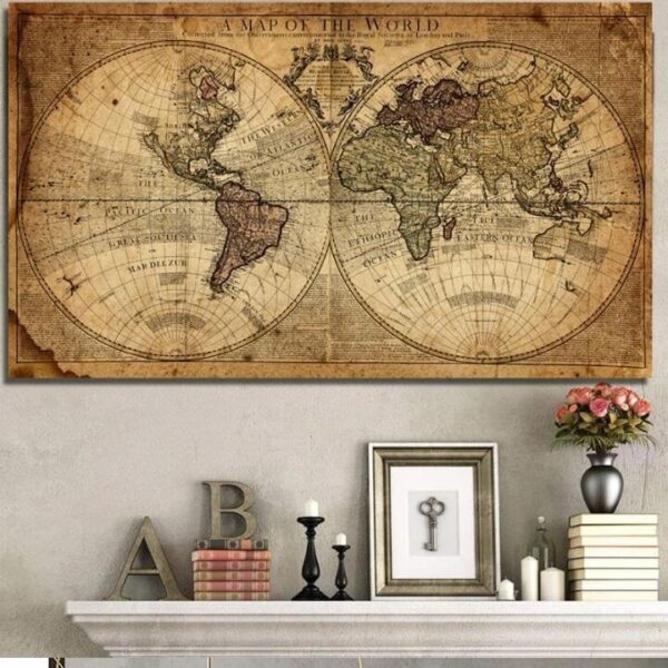 Earth Canvas Painting – Modern Living Room Wall Poster Decor