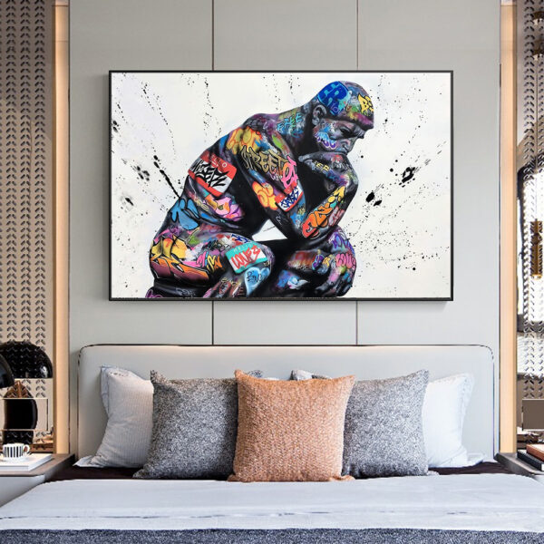 691033a3-2da5-48ed-88ed-a854e0f87039.jpg Abstract Thinker Man Poster – Modern Living Room Wall Art