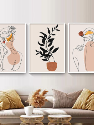 Minimalist Abstract Girl Line Art Poster - Nordic Wall Decor