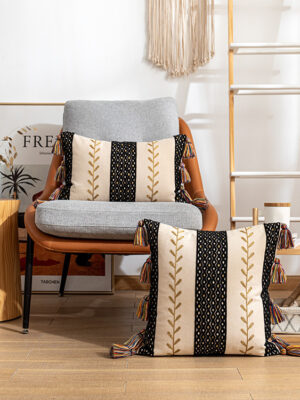 Moroccan Cotton Fringed Pillowcase – Decorative Boho Cushion Cover