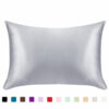 876538194116.jpg Satin Ice Silk Pillowcase – Solid Color Smooth Single Pillow Cover