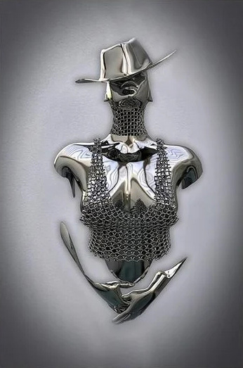 Romantic Abstract Metal Statue Canvas Poster – Home Wall Decor