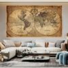 Earth Canvas Painting – Modern Living Room Wall Poster Decor
