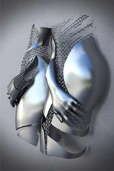 Romantic Abstract Metal Statue Canvas Poster – Home Wall Decor