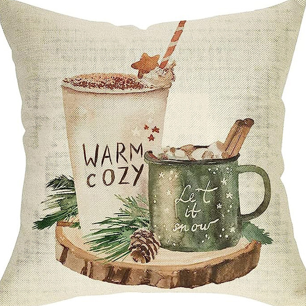 Winter Series Linen Throw Pillow Cover – Seasonal Home Decor