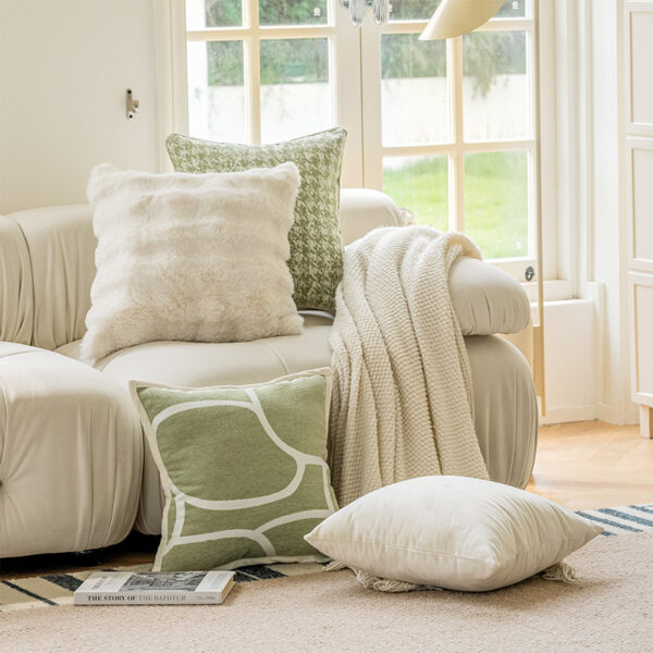 Cream-Style Pure Cotton Pillowcase – Nordic Minimalist Sofa Cushion Cover